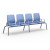 Cortech USA Structured Seating, 4 Seats, Arms/Dividers, Bolt Down, Blue Grey