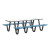 Cortech USA Anchor Table, 8 Slate Blue Seats, Rectangle, 30" x 96"