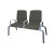 Cortech USA Structured Seating, 2 Seats, Arms/Dividers, Bolt Down, Black