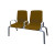 Cortech USA Structured Seating, 2 Seats, Arms/Dividers, Bolt Down, Brown