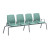 Cortech USA Structured Seating, 4 Seats, Arms/Dividers, Bolt Down, Aqua
