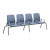 Cortech USA Structured Seating, 4 Seats, Arms/Dividers, Bolt Down, Midnight Blue