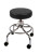 CanDo Mechanical mobile stool, no back, 18" - 24" H, black upholstery
