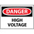 NMC OSHA "Danger High Voltage" Sign Rigid Plastic 10" x 14" White Black Red
