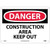 NMC OSHA "Danger Construction Area Keep Out" Sign Rigid Plastic 10" x 14" White Black Red
