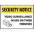 Accuform NMC "Security Notice Video Surveillance..." Sign