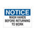 Brady "Notice Wash Hands Before Returning To Work" Personal Hygiene Sign Self-Sticking Polyester 10" x 14"