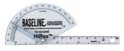 Baseline Baseline Plastic Goniometer - Finger - HiRes Flexion to Hyper-Extension, 25-pack