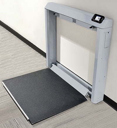 Detecto Detecto 7550 Wheelchair Scale, Wall Mount, AC Adapter, Fold Down Platform, 1000 lb x 0.2 lb