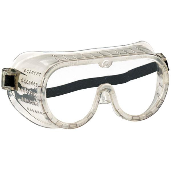 MCR Safety Protective Goggles Perforated Elastic Strap - Clear