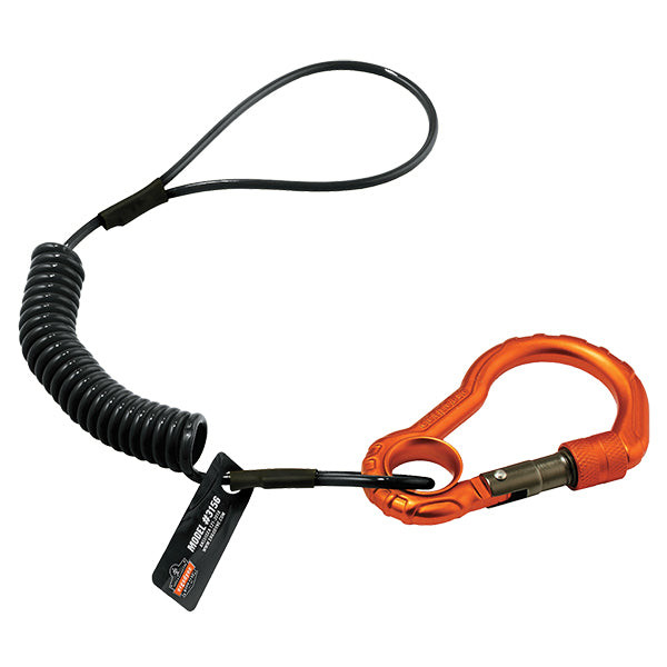 Ergodyne Squids 3156 Coiled Cable Lanyard, Black