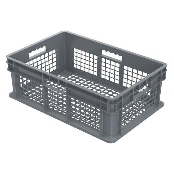 Akro-Mils Straight Wall Container Mesh Sides & Base Gray
