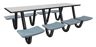 Cortech USA Anchor Table, 8 Blue/Grey Seats, Rectangle, 30" x 96"