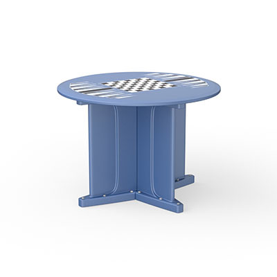 Cortech USA Endurance Table 42" Round X-Base Flame Retardant Game Top, Blue Grey
