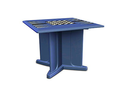 Cortech USA Endurance Table 42" Square X-Base Flame Retardant Game Top, Blue Grey