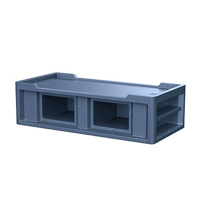 Cortech USA Endurance Bed 2.1 with side storage compartments, Blue Grey