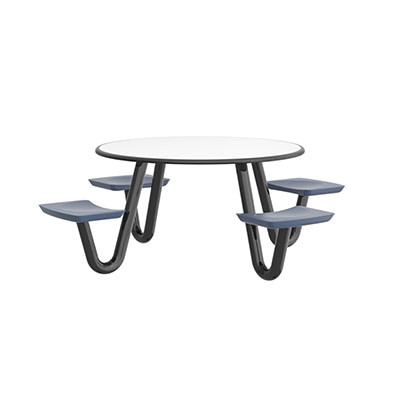 Cortech USA Anchor Table, 4 Midnight Blue Seats, Round, 42"
