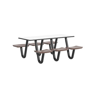 Cortech USA Anchor Table, 6 Brown Seats, Rectangle, 30" x 72"