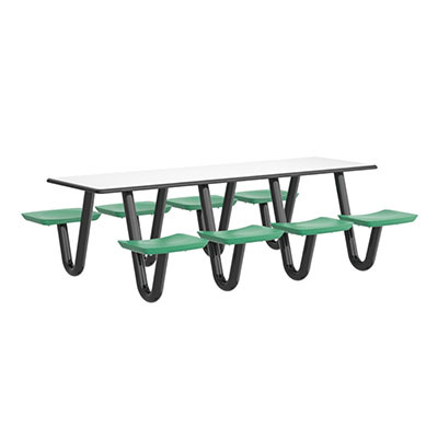 Cortech USA Anchor Table, 8 Green Seats, Rectangle, 30" x 96"