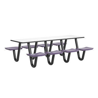 Cortech USA Anchor Table, 8 Indigo Seats, Rectangle, 30" x 96"