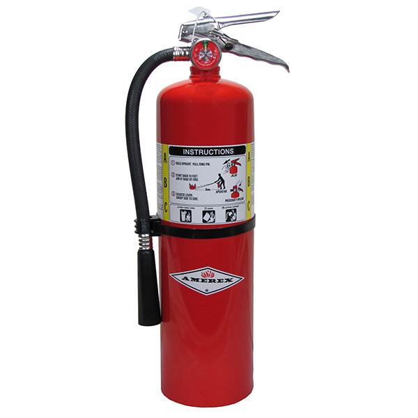 Amerex 10 lb ABC Fire Extinguisher w Brass Valve & Wall Hook