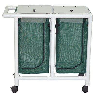 MJM International Double hamper with mesh bag - push/pull handle