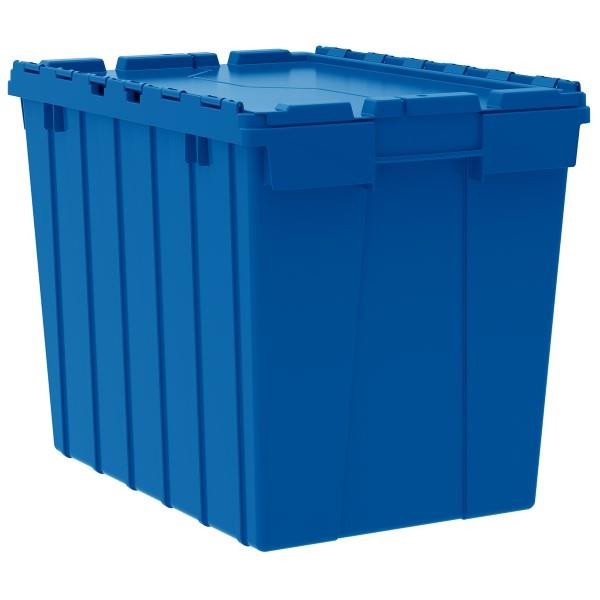 Akro-Mils Attached Lid Container 17 gal Blue