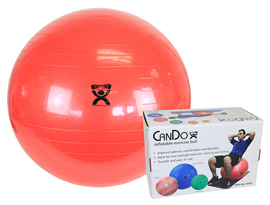CanDo CanDo Inflatable Exercise Ball - Red - 30" (75 cm), Retail Box