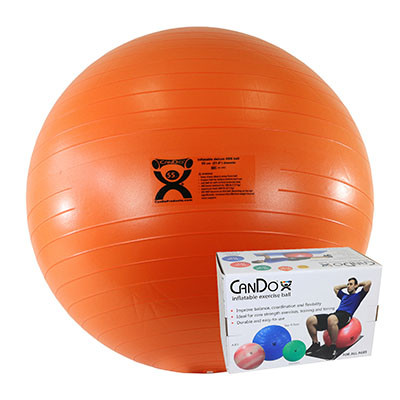 CanDo CanDo Inflatable Exercise Ball - ABS Extra Thick - Orange - 22" (55 cm), Retail Box