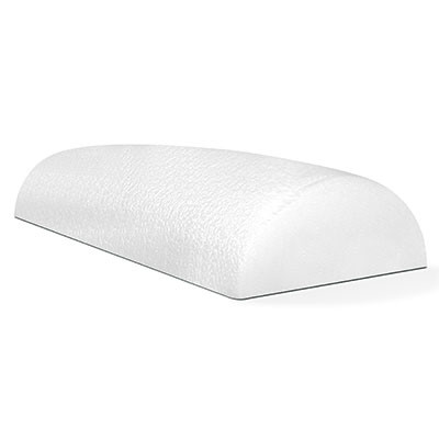 CanDo CanDo Foam Roller - Slim - White PE foam - 3" x 12" - Half-Round