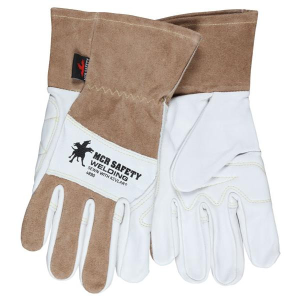 X-Large White Brown Protective Gloves