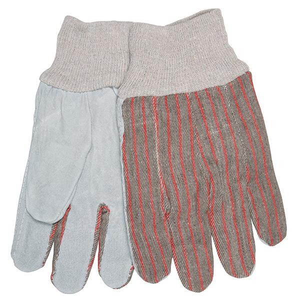 MCR Safety Industry Standard Leather Palm Gloves, Clute Pattern, Knit Wrists