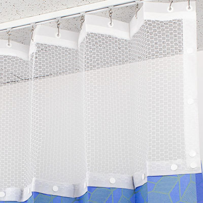 Covoc Snap Mesh Privacy Curtain Heading, 18" (for 8'5" Ceiling)