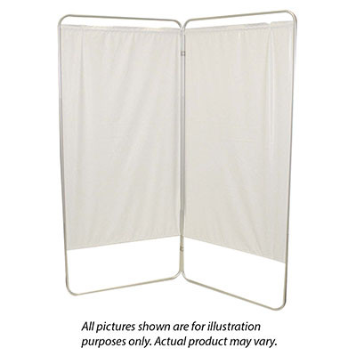 Presco Webber King size 4-Panel Privacy Screen - White 6 mil vinyl, 113" W x 68" H extended, 31" W x 68" H x3.25" D folded