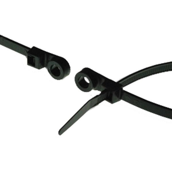 ACT Mounting Hole Cable Ties 7" UV Black Specialty Pack