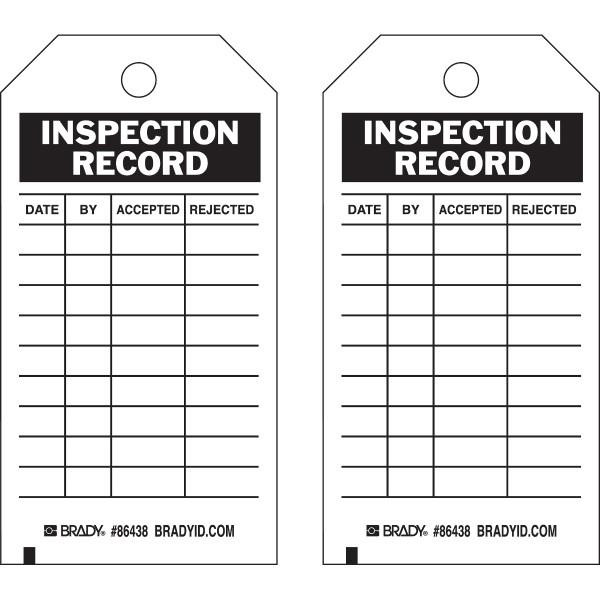 Brady Inspection Record Tags