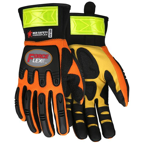 MCR Safety Forceflex Gloves w/ Synthetic, Rough Kevlar, EVA Padded Palms