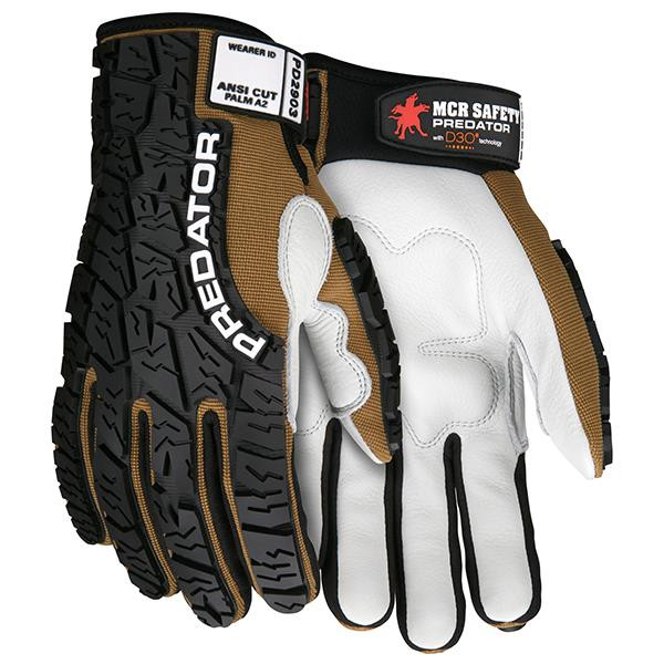 MCR Safety Predator Multi-Task Gloves with Cow Grain Leather Palms and Foam Pads