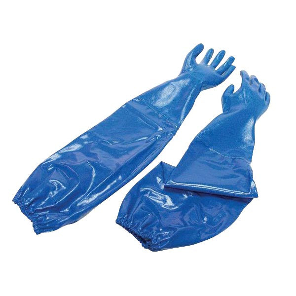 Honeywell North Nitri-Knit Supported Nitrile Gloves, Shoulder Length, Size 7, Blue, 1/Pair