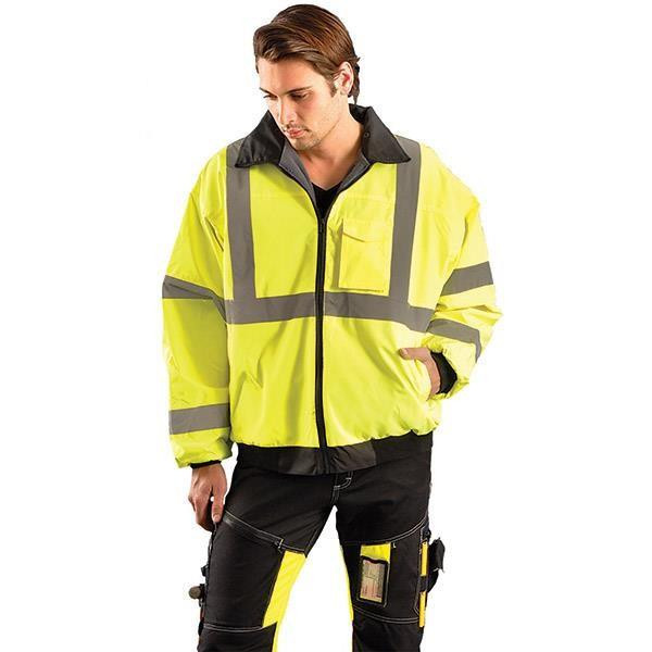 OccuNomix Class 3 Classic 3-Way Black Bottom Bomber Jacket 2X-Large Yellow Black