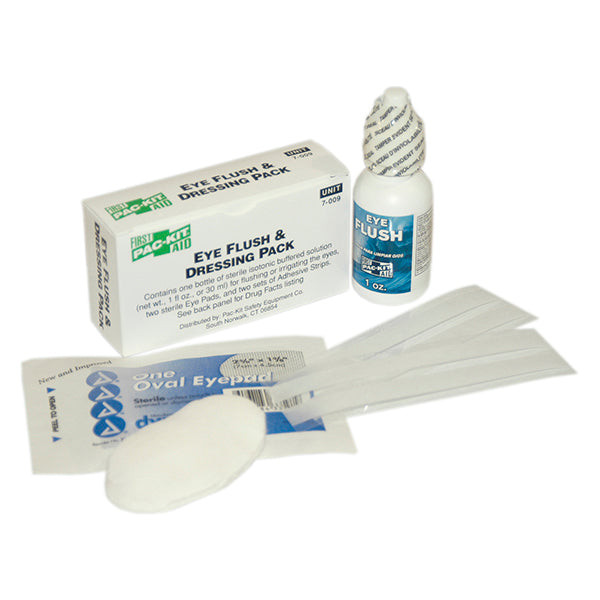 Eye Care Pack w/ (2) Sterile Eye Pads & (2) Adhesive Strips, & 1 oz Eyewash