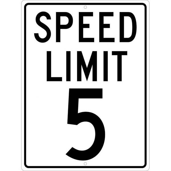 NMC Speed Limit '5' Sign - Clear