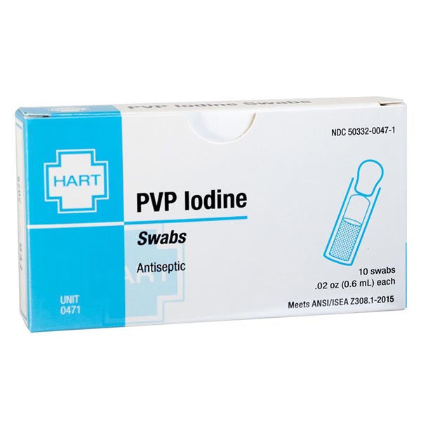 HART Health PVP Iodine Swabs, 10/Box
