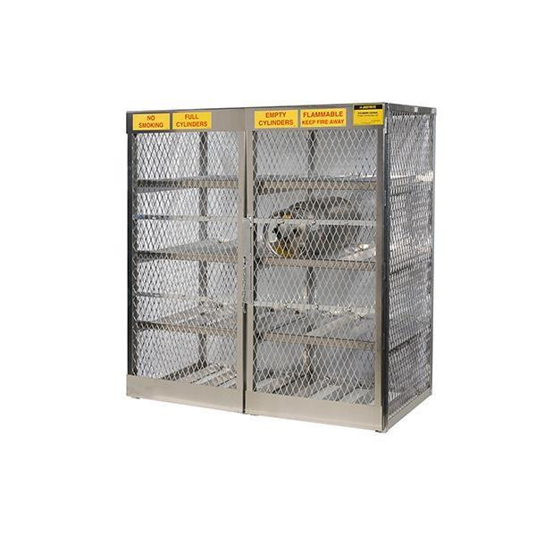 Justrite Pressurized Gas Cylinder Locker Horizontal 65"H x 60"W x 32"D Gray