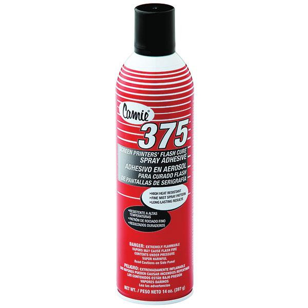 Camie 375 Screen Printers' Flash Cure Spray Adhesive, 14 oz Aerosol, 12/Case