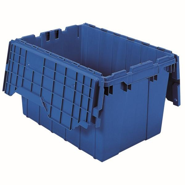 Akro-Mils Attached Lid Container 12 gal Blue
