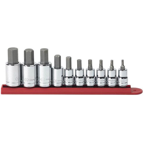 GearWrench 10-Piece Hex Bit Socket Sets, 3/8" & 1/2" Drives