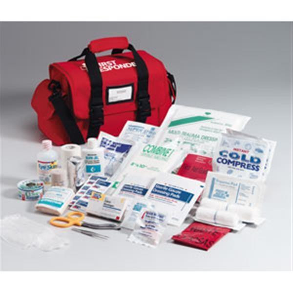 Large First Responder First Aid Kit w Bag - Red