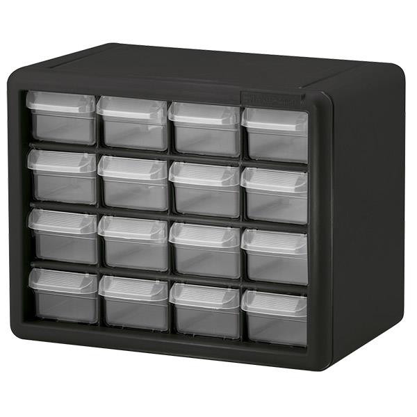 Akro-Mils Plastic Storage Cabinet 16 Drawer (Small) Black