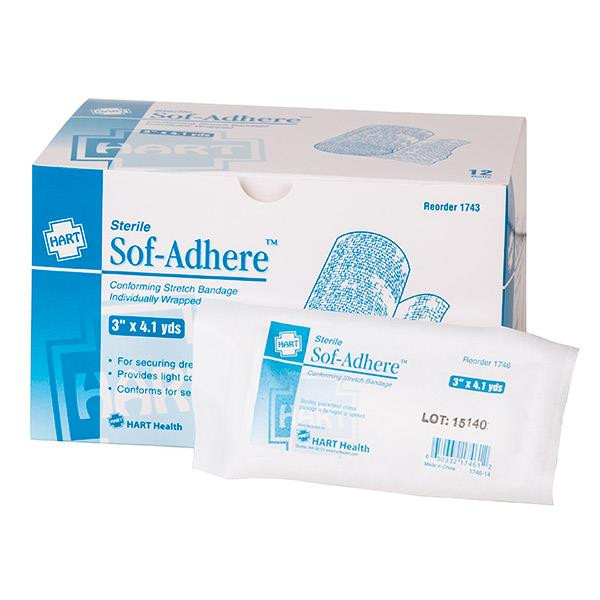 HART Health Soft-Adhere Gauze Bandage White First Aid Supplies Hart Health